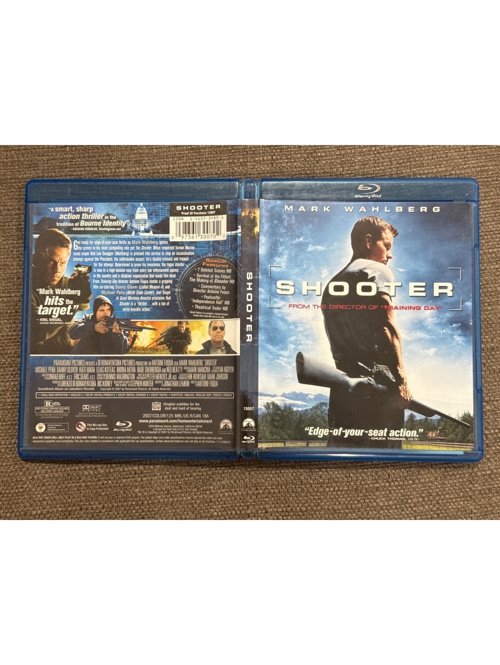 SHOOTER (Blu-ray Disc, 2007) Mark Wahlberg, Michael Pena, Danny Glover